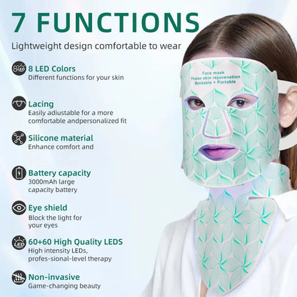 ✨ Lavalora™ 8-Color LED Face & Neck Therapy Mask