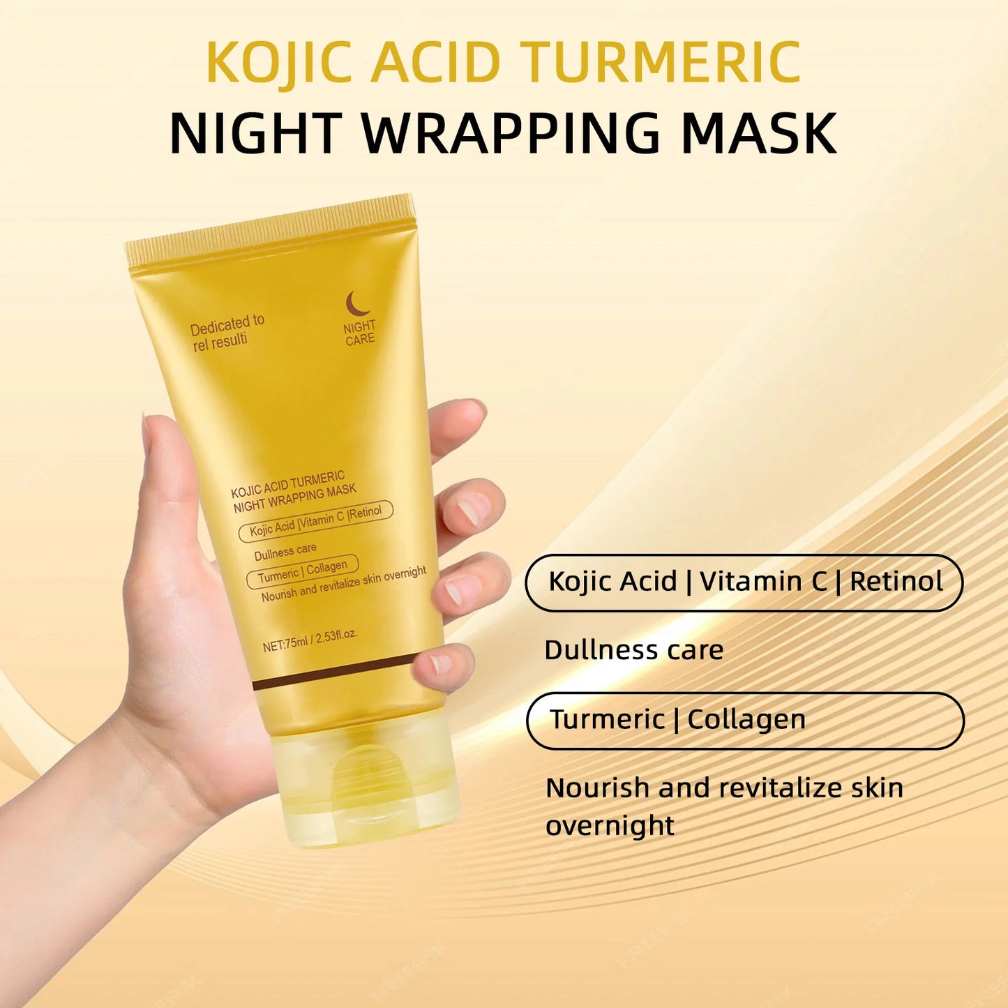 Lavalora™ Kojic Korean Glow Night Mask – Turmeric Brightening & Overnight Radiance Treatment (75ml)